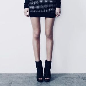 All Saints Black Heeled Booties, Barely Worn!